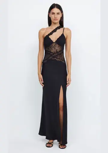 Bec & Bridge Ria Asym Maxi Dress Black Size 8