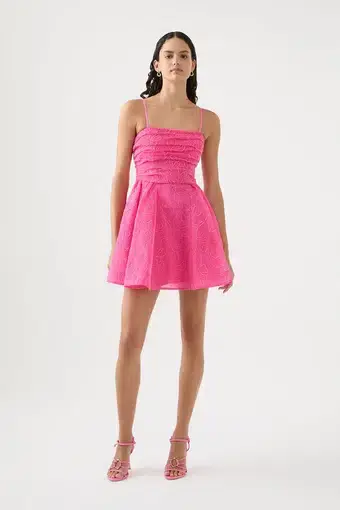 Aje Evangeline Cornelli Mini Dress Protea Pink Size 12