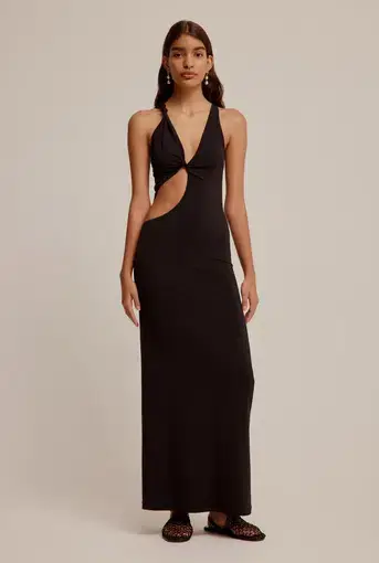Venroy Twist Cut Out Dress Black Size 6 