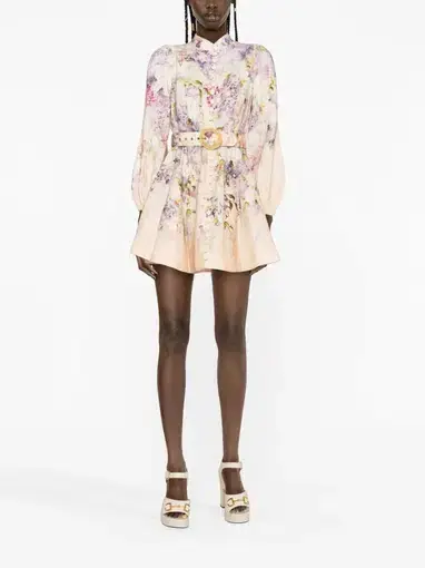 Zimmermann The Lyrical Buttoned Mini in Dreamy Floral  Size 1/Au 10 