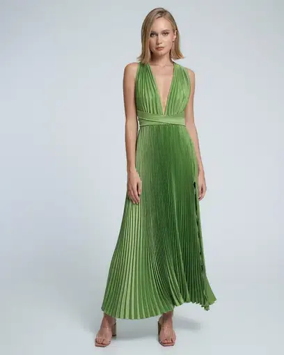 L'Idee Moderniste Split Gown Green Size 14