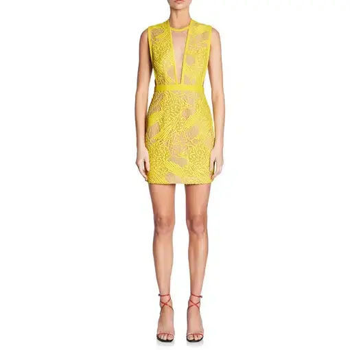 Manning Cartell Gallery Views Lace Mini Dress Yellow Size 6 