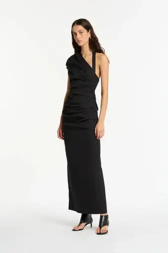 Sir The Label Giacomo Gathered Gown in Black Size 0 / AU 6