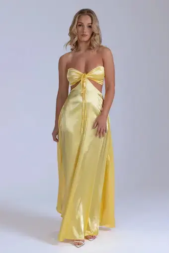 Lane + Sass Lucy Lemon Gown Yellow Size S/AU 8