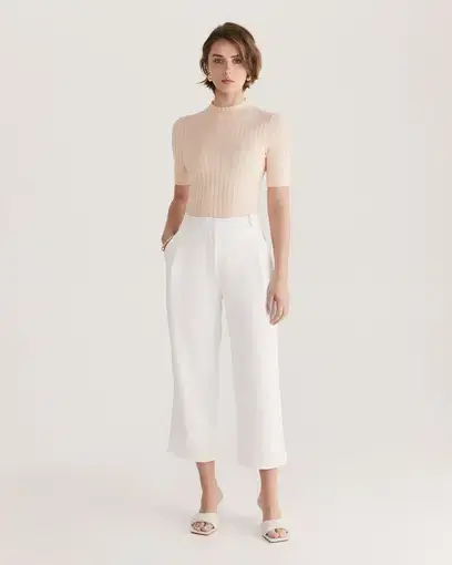Saba Women's Dharma Tuck Front Culotte in Alabaster White Size 12
