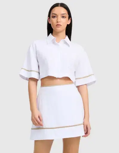 Roame Penury Crop and Horizon Mini Skirt Set White Size 6 