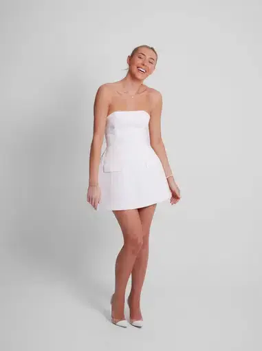Odd Muse Strapless White Mini Dress White Size 12 