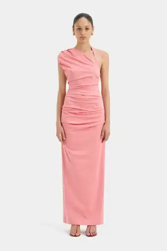 Sir the Label Giacomo Gathered Maxi Dress Pink Size 12