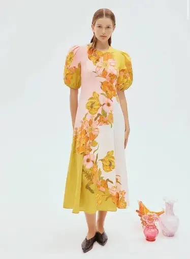 Alemais Silas Midi Dress Print Size 12