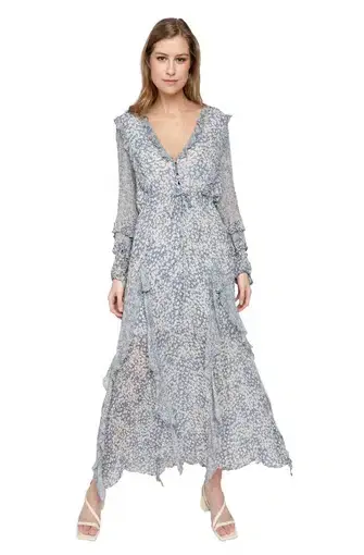 Shona Joy Margaux Midi Dress Print Size 8