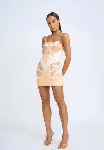 By Johnny Desert Blooms Shift Mini Dress in Pink Tan Multi
Size 10