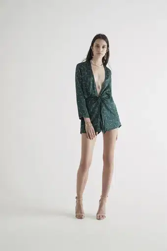 Sir the Label Dress Soraya Playsuit Green Size 8