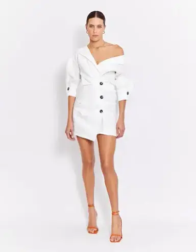 Pfeiffer Seeka Linen Dress White Size 8