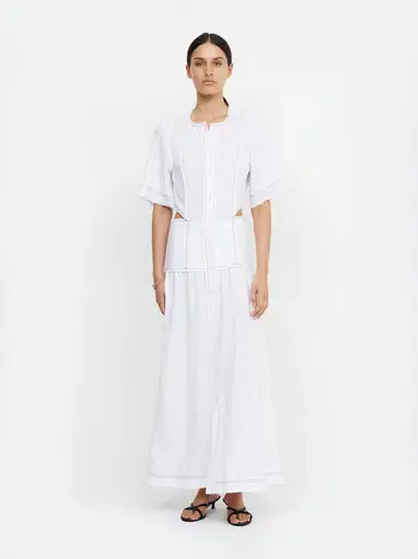 Bec & Bridge Cassie Short Sleeve Maxi Dress in Ivory Size 12