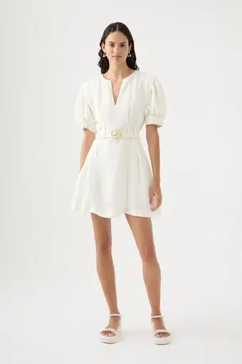 Aje Beacon Structured Mini Dress White Size 16