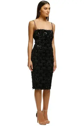 Carla Zampatti Romance of Rome Slip Dress in Black Size 10
