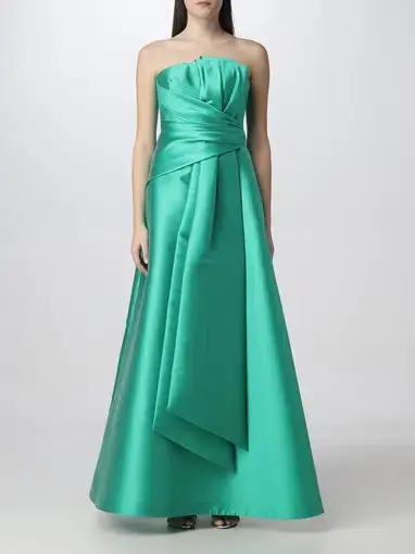 Alberta Ferretti Strapless Gown Green Size 8
