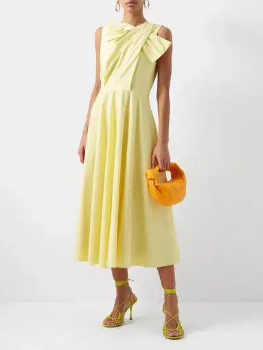 Roksanda Brigitte Midi Dress Yellow Size 14 