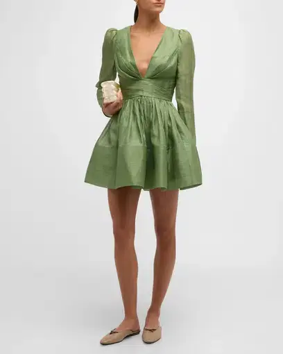 Zimmermann Lyrical Crossover Mini Dress in Fern Green
Size 0 / AU 6-8