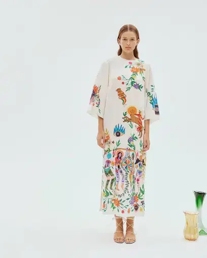 Alemais Meagan Midi Dress Print Size 16