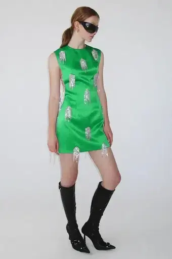Kourh Onirique Crystal Mini DressGreen Size 12