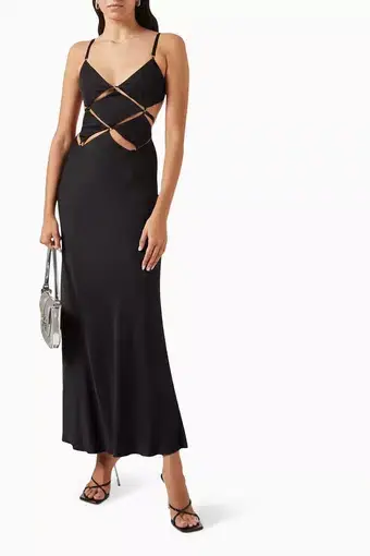 Bec & Bridge Diamond Days Strap Maxi Dress Black Size S / AU 8