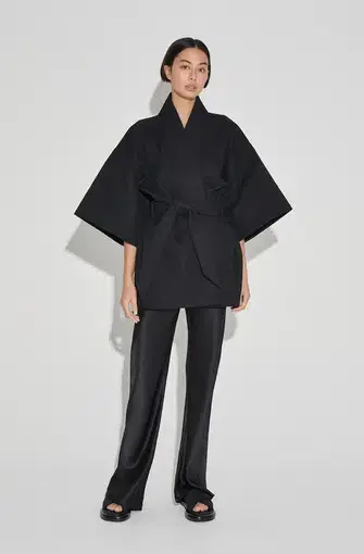 Maison Essentiele Kimono Mini Dress Black Size S/Au 8