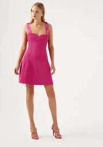 Aje Amber Knit Mini Dress Pink Size S/Au 8