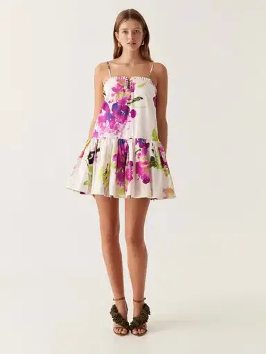 Aje Willow Sweetheart Mini Dress in Wild Hydrangea Floral
Size 10