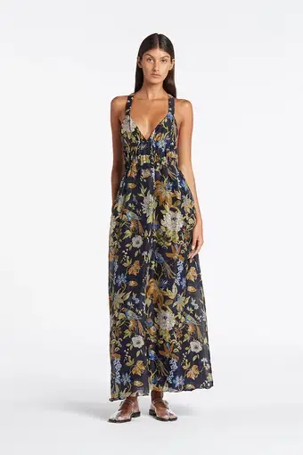 Sir the Label Lilian V Neck Gown in Delia Floral Print Size 3 / AU 12