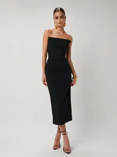 Effie Kats Danna Midi Dress Black Size XS / AU 6 