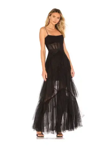 BCBGMAXAZRIA Tulle Gown Black Size 16