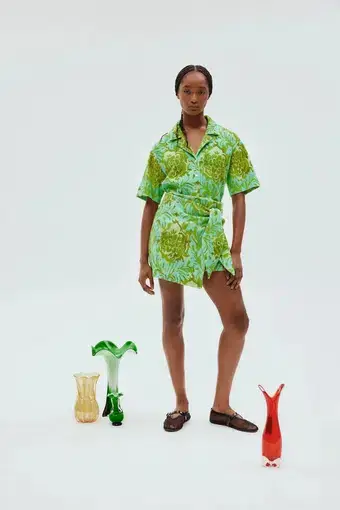 Alemais Melody Shirt And Sarong Skirt Set Green Size 8