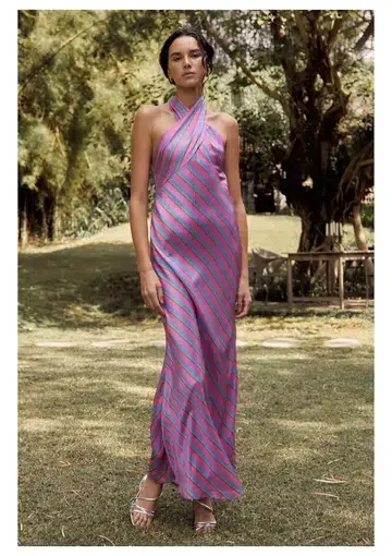 Steele Renata Dress Harlequin Stripe Size S / AU 8