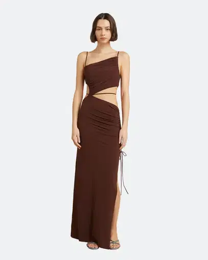 Bec & Bridge Dilkon Maxi Dress Brown Size 8