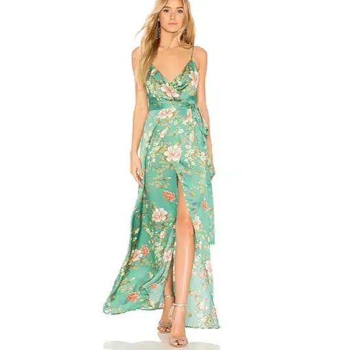 Majorelle Cubano Green Maxi Dress Size Floral Small/Au 8