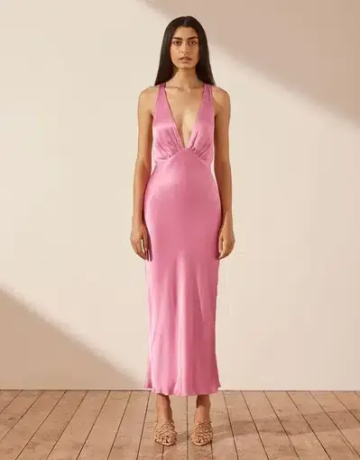 Shona Joy Arienzo Plunged Dress Pink Size 8 