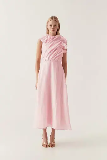 Aje Genesis Midi Dress Pink Size 12 
