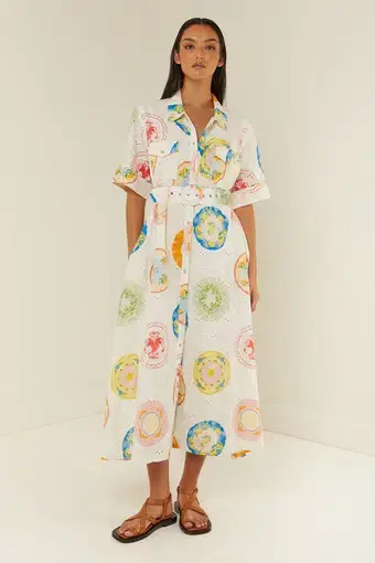 Palm Noosa Souvenir Midi Dress Print Size AU 12