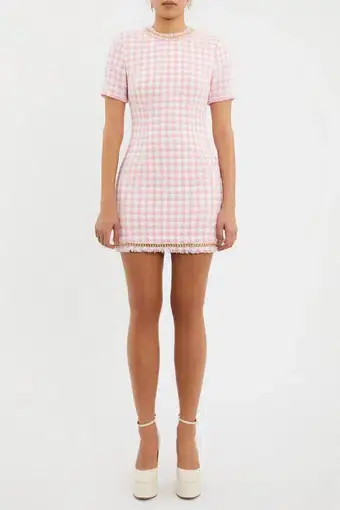 Rebecca Vallance Gabrielle Short Sleeve Mini Dress Pink Size 8