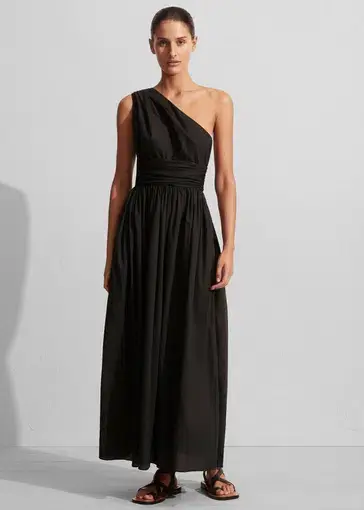 Matteau Gathered One Shoulder Dress Black Size 3/ Au 10