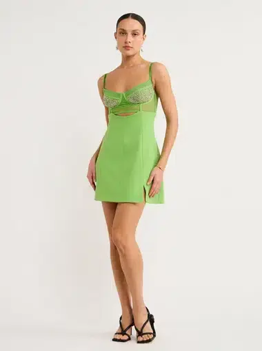 Rachel Gilbert Hartley Mini Dress Green Size 6