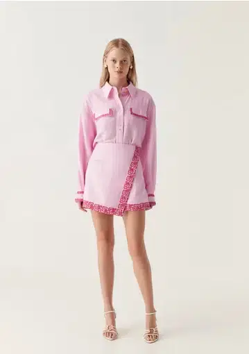 Aje Voyager Embroidered Mini Skirt & Skirt Set Pink Size 16 