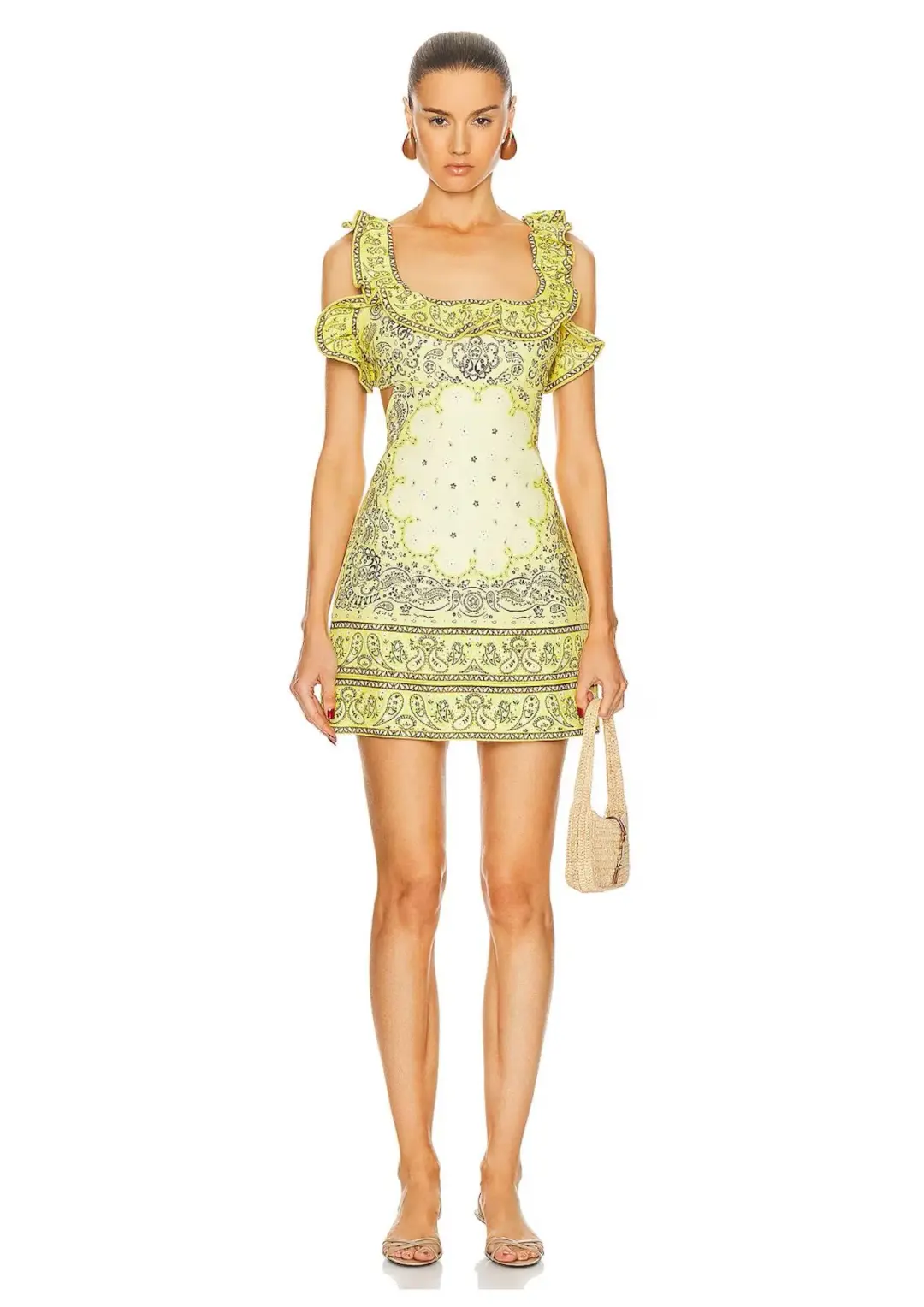 Zimmermann The Matchmaker Frilled Mini in Yellow Bandana Size 1 / AU 10 for rent on The Volte - main image