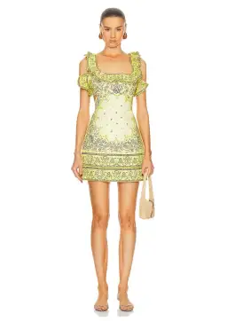 Zimmermann The Matchmaker Frilled Mini in Yellow Bandana Size 1 / AU 10 for rent on The Volte - image 1