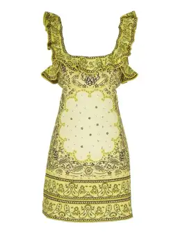 Zimmermann The Matchmaker Frilled Mini in Yellow Bandana Size 1 / AU 10 for rent on The Volte - image 2