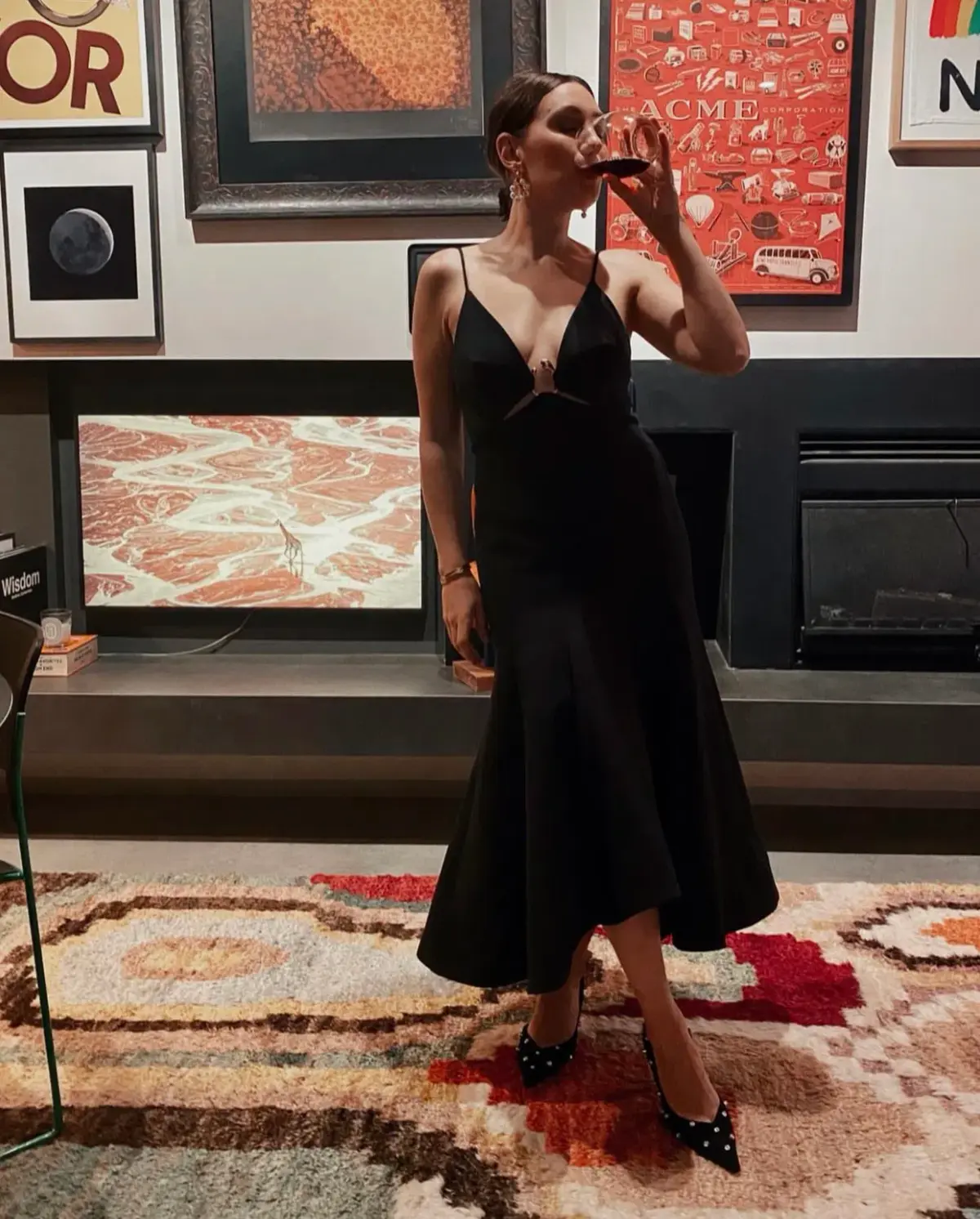 Acler Marine Midi Dress Black Size 10 - Image 2