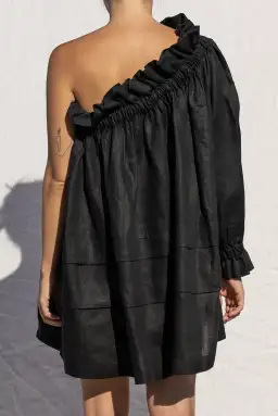 Shop Louee Thea One Shoulder Mini Dress Black One Size for rent on The Volte - image 3