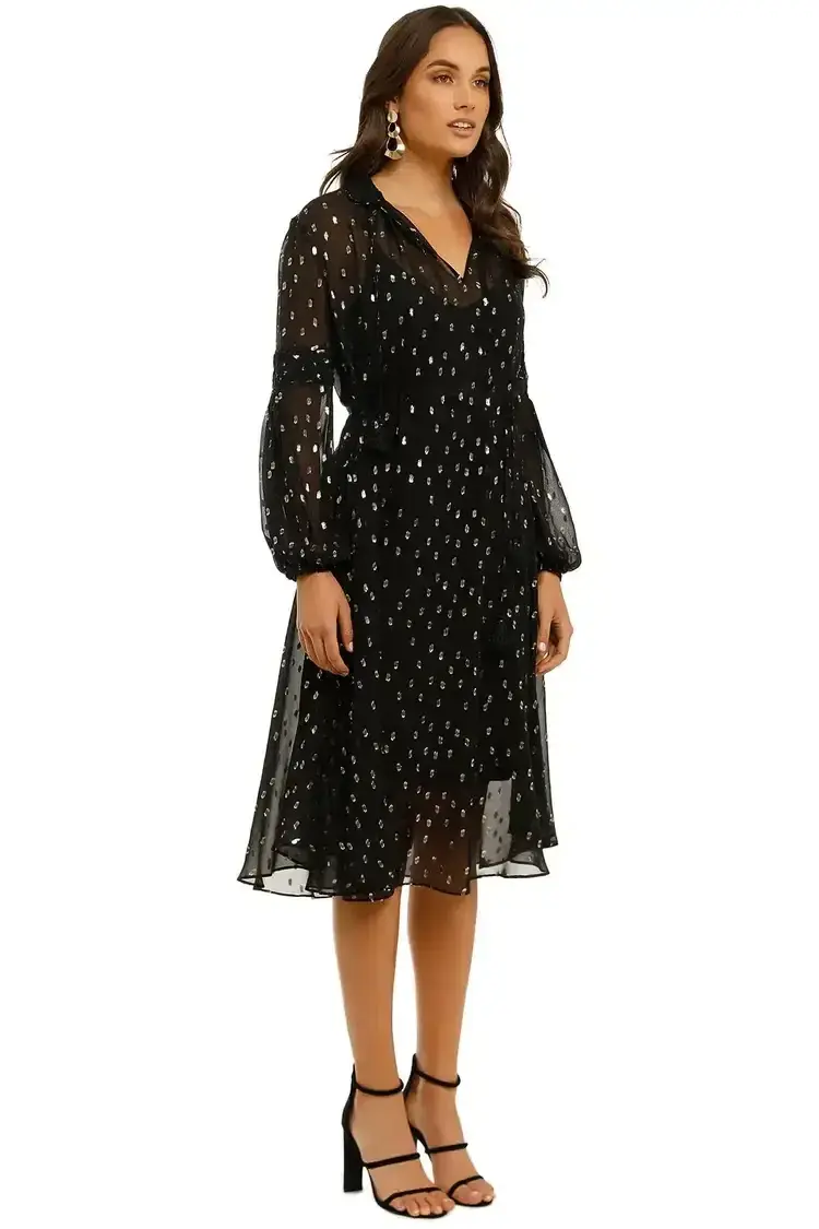 Husk Paradise Midi Dress in Black Size 10 for rent on The Volte - main image