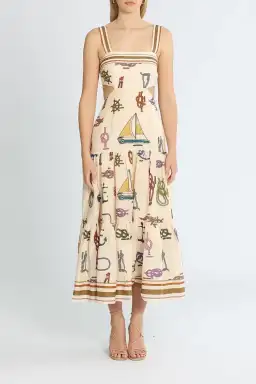 Alemais Ships Ahoy Midi Sundress Multi Size 14 for rent on The Volte - image 1